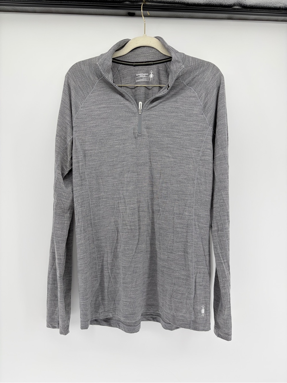 Smartwool Women's Classic All-Season Merino Base Layer 1/4 Zip Top L Gray